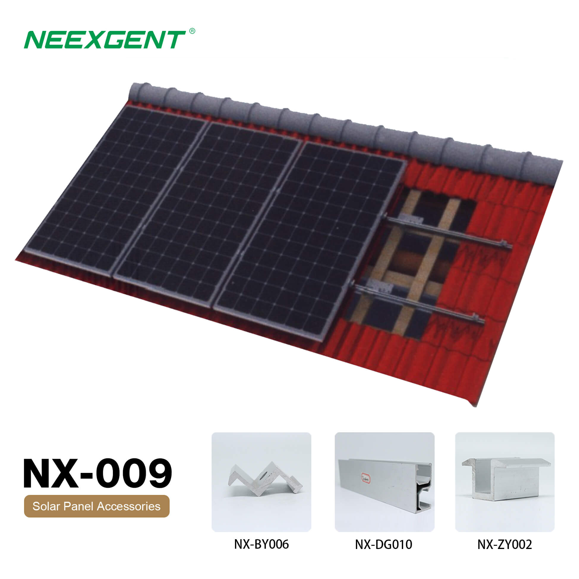 Neexgent NX-009 Customized Hook PV Solar Mounting System Roof Hook Aluminum Component