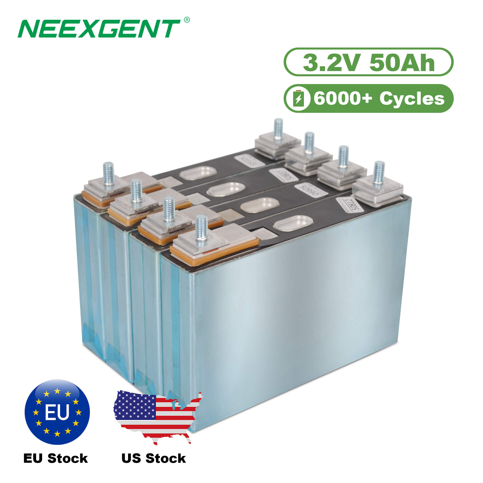 Neexgent 3.2v 50ah Lithium iron Phosphate cells LiFePO4 Battery for Solar  storage