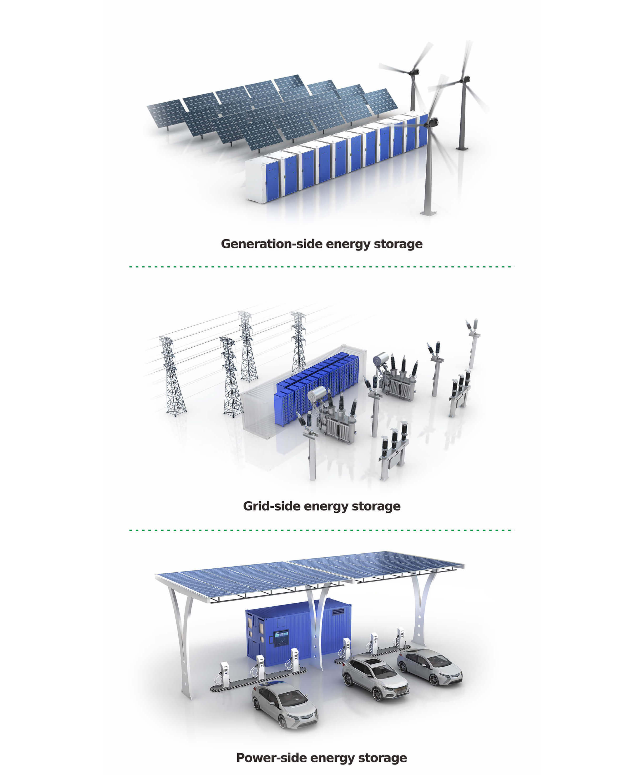 Rack-mounted energy storage batteries 556