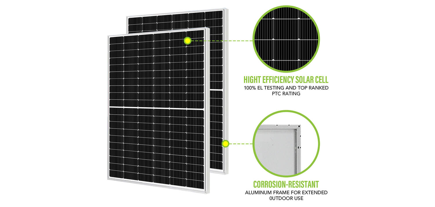 Single-sided solar panels