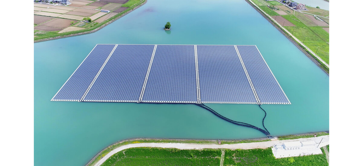 solar panels on water