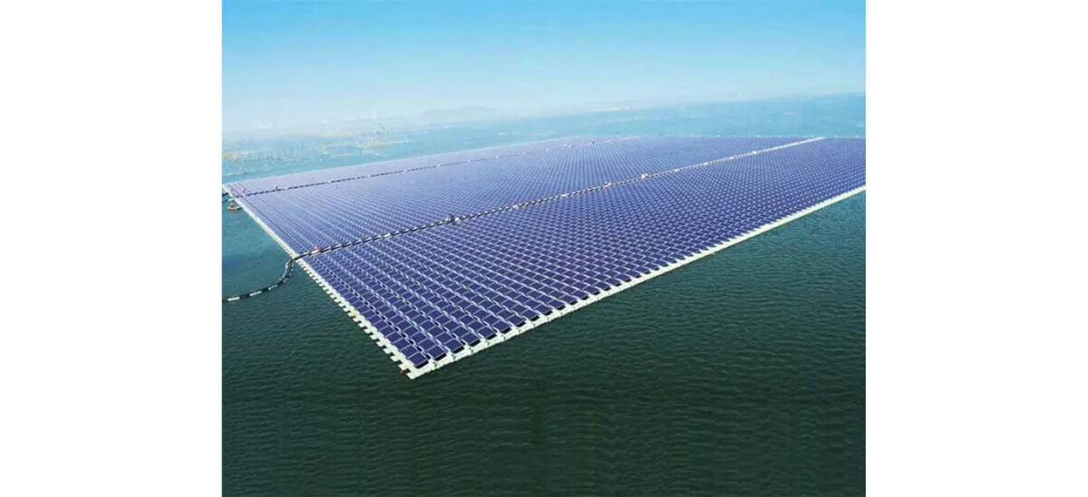 solar panels on water