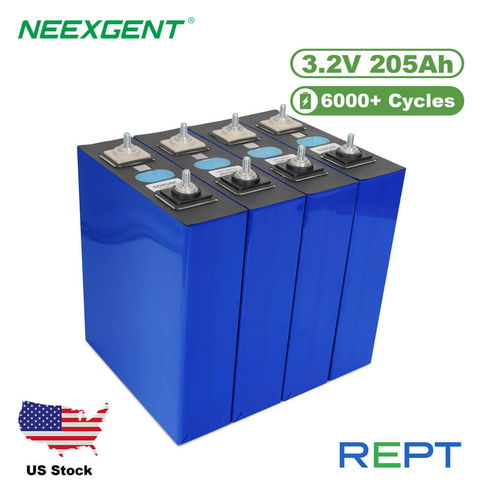 Neexgent US Stock 3.2V 205Ah REPT 6000 Cycles LFP Battery Cell Prismatic Rechargeable LiFePO4 Cells